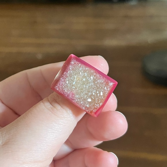 EUC Dara Ettinger Pink Druzy Quartz Ring - Picture 1 of 5